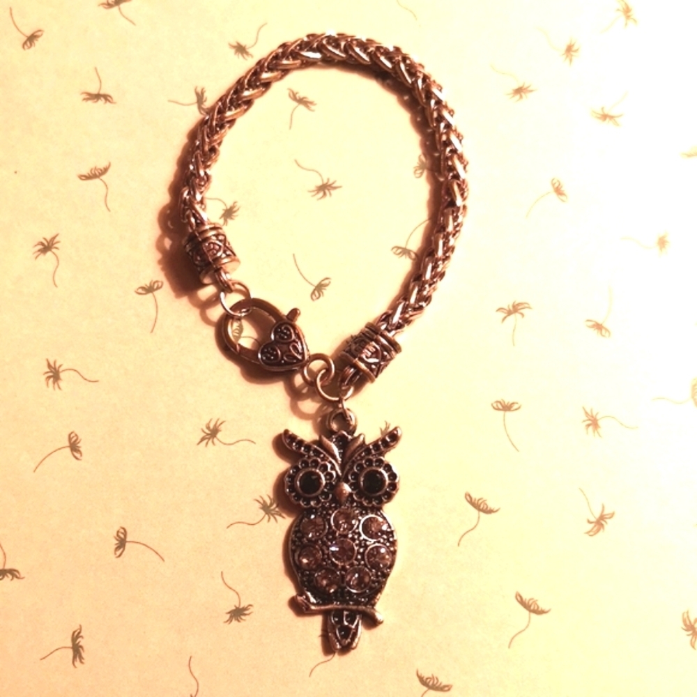Woven bracelet with Owl charm 🧱🔥